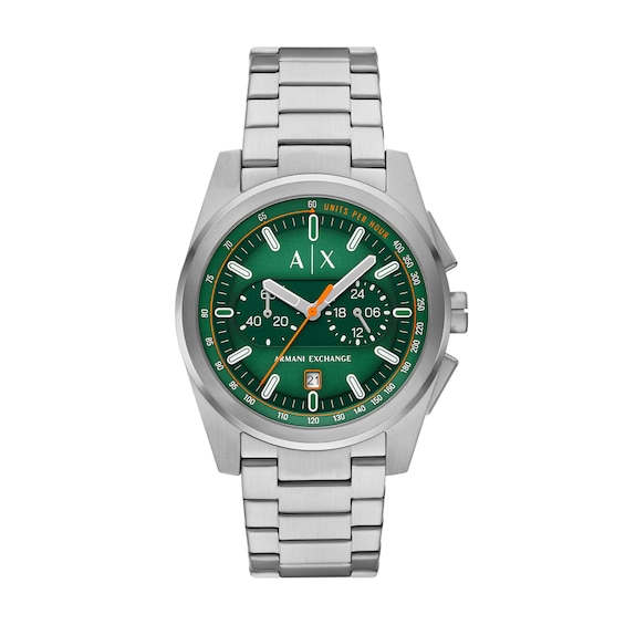Men's Armani Exchange Chronograph Watch with Green Dial (Model: Ax2862)