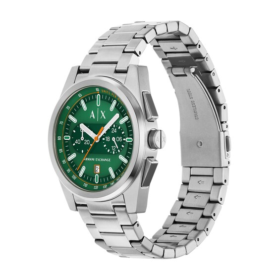 Men's Armani Exchange Chronograph Watch with Green Dial (Model: Ax2862)