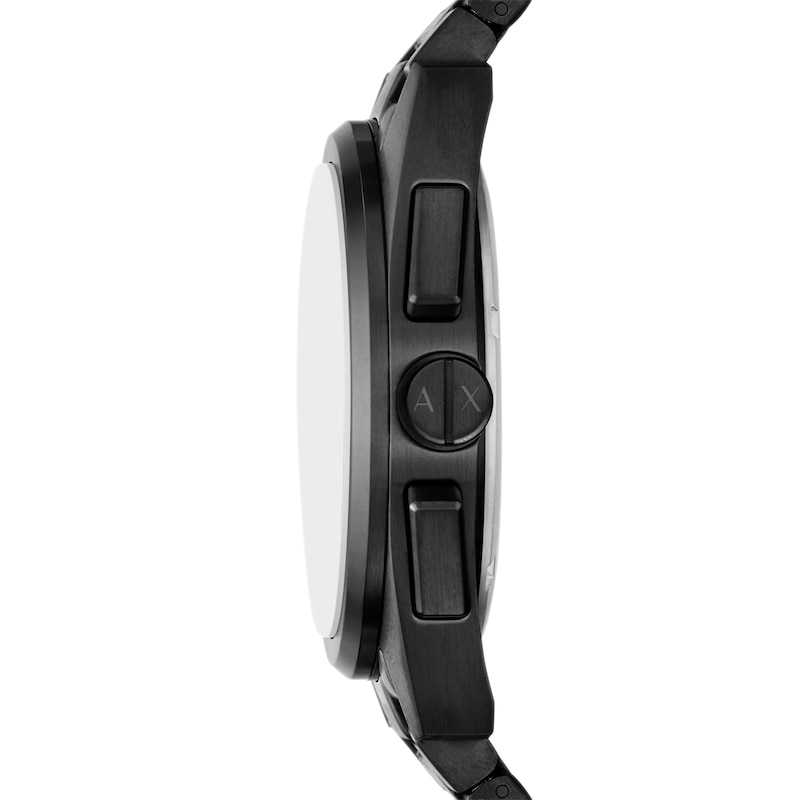 Main Image 3 of Men's Armani Exchange Parker Black IP Chronograph Watch with Black Dial (Model: AX2864)