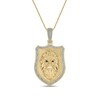 Thumbnail Image 1 of 1/5 CT. T.W. Diamond Lion Head Shield Pendant in 10K Gold - 22"