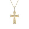 Thumbnail Image 1 of 1/10 CT. T.W. Diamond Flared Cross Pendant in 10K Gold - 22"