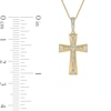 Thumbnail Image 3 of 1/10 CT. T.W. Diamond Flared Cross Pendant in 10K Gold - 22"