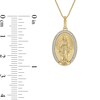 Thumbnail Image 3 of 1/5 CT. T.W. Diamond Virgin Mary Oval Medallion Pendant in 10K Gold - 22"