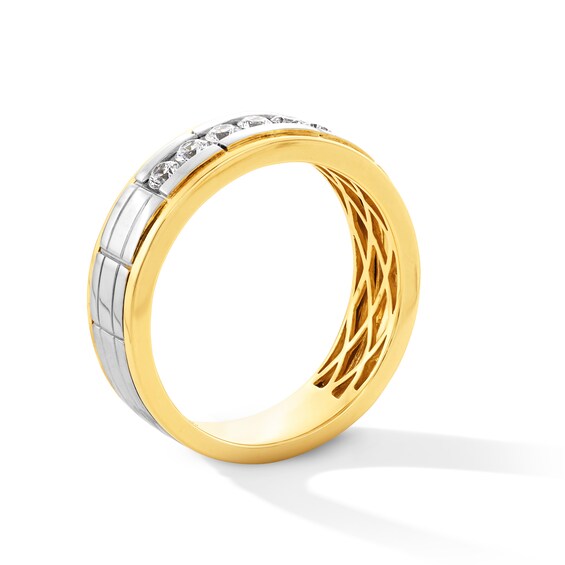 1/2 CT. T.w. Diamond Channel-Set Band in 10K Two-Tone Gold - Size 10