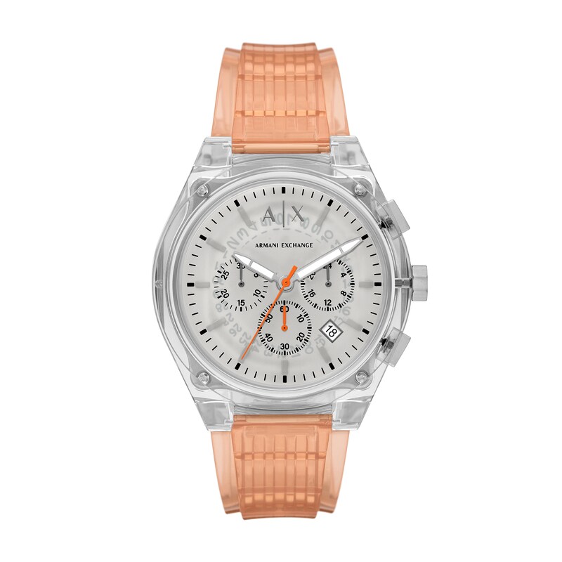 Main Image 1 of Men’s Armani Exchange Rafael Grey Polyurethane Strap Chronograph Watch with Grey Dial (Model: AX4164)