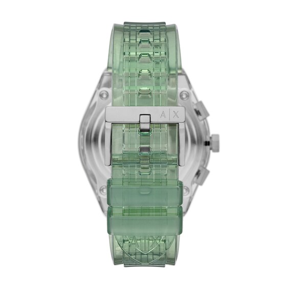 Menâs Armani Exchange Sync Green Polyurethane Strap Chronograph Watch with Green Dial (Model: Ax4165)