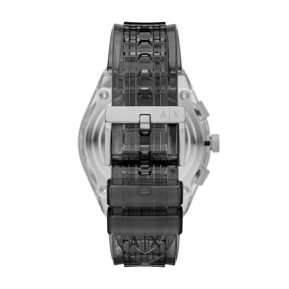 Menâs Armani Exchange Grey Polyurethane Strap Chronograph Watch with Dark Grey Dial (Model: Ax4167)
