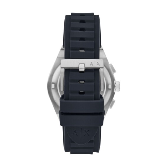 Menâs Armani Exchange Sync Blue Silicone Strap Chronograph Watch with Blue OmbrÃ© Dial (Model: Ax4185)