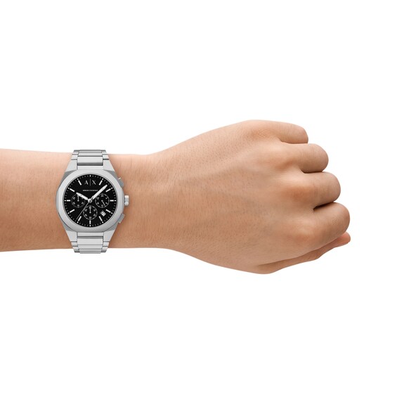 Menâs Armani Exchange Chronograph Watch with Black Dial (Model: Ax4186)