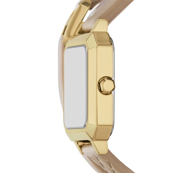 Ladiesâ Armani Exchange Watch with Gold-Tone Dial and Double-Wrap Leather Band (Model: Ax5728)