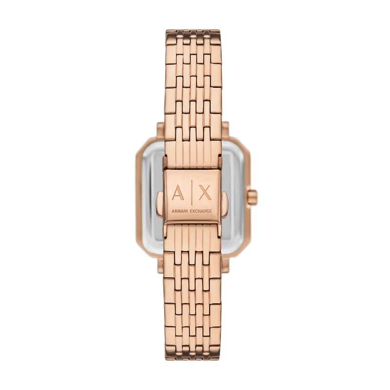 Main Image 3 of Ladies’ Armani Exchange Leila Rose-Tone IP Watch with Square Black Dial (Model: AX5729)