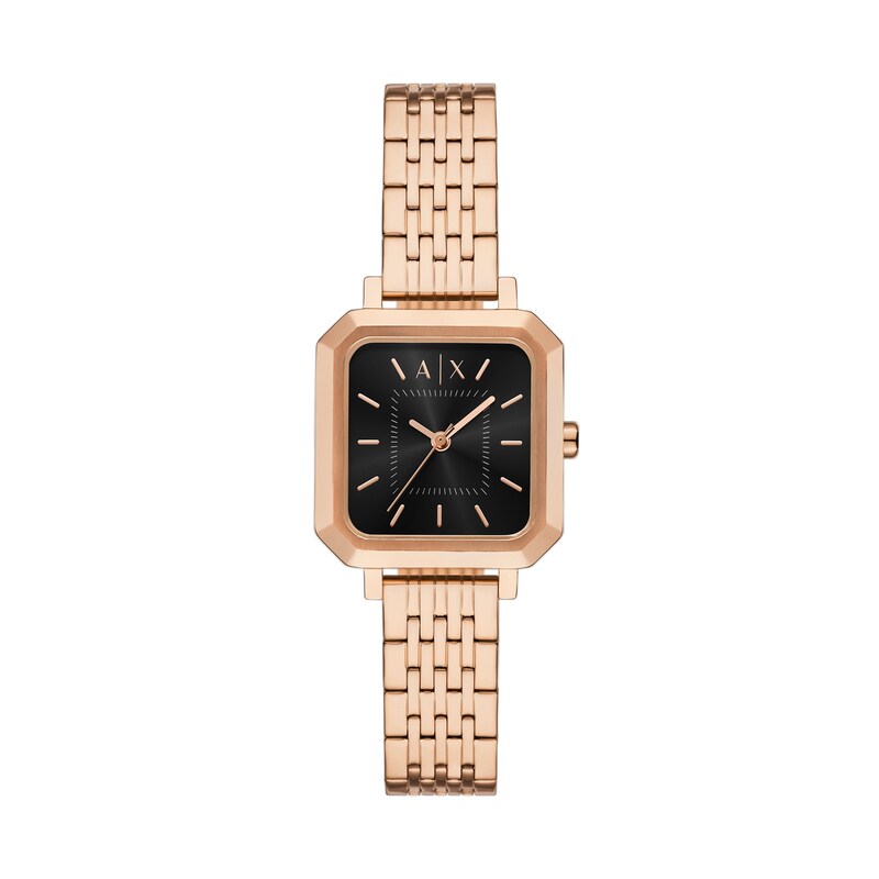 Main Image 4 of Ladies’ Armani Exchange Leila Rose-Tone IP Watch with Square Black Dial (Model: AX5729)