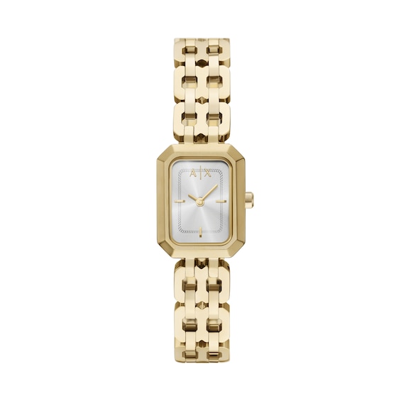 Ladiesâ Armani Exchange Gold-Tone IP Watch with Silver-Tone Dial (Model: Ax5811)