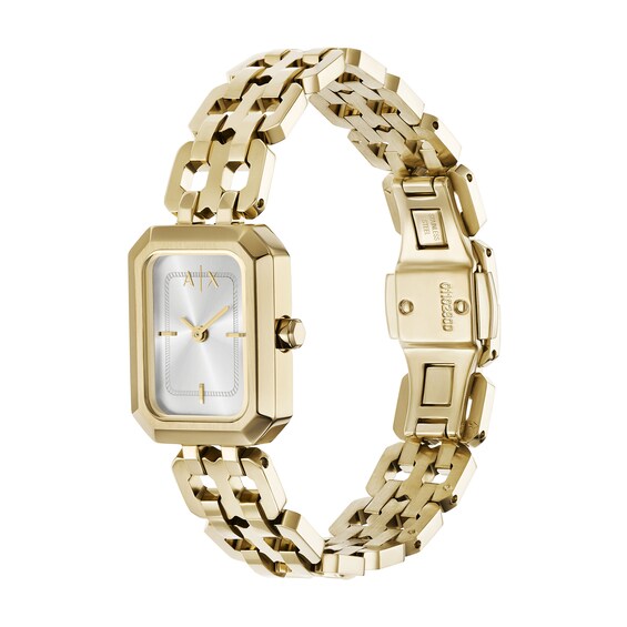 Ladiesâ Armani Exchange Gold-Tone IP Watch with Silver-Tone Dial (Model: Ax5811)