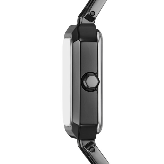 Ladiesâ Armani Exchange Black IP Watch with Rectangular Black Dial (Model: Ax5813)