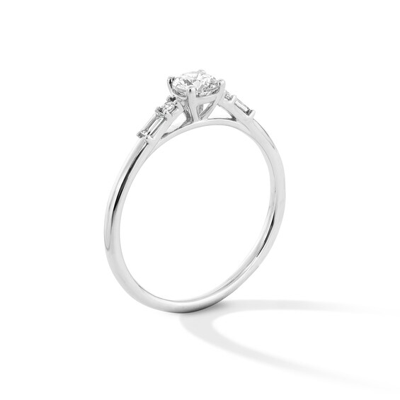1/2 CT. T.w. Certified Lab-Grown Diamond Five Stone Promise Ring in 10K White Gold (F/Si2)