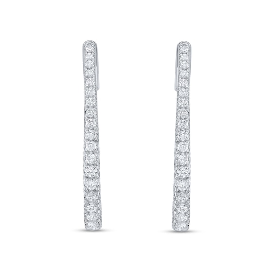2 CT. T.w. Certified Lab-Grown Diamond Inside-Out Oval Hoop Earrings in 10K White Gold (F/Vs2)