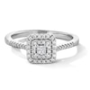 Thumbnail Image 1 of 1/4 CT. T.W. Princess-Cut Certified Lab-Grown Diamond Double Frame Promise Ring in 10K White Gold (F/SI2)