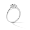 Thumbnail Image 2 of 1/4 CT. T.W. Princess-Cut Certified Lab-Grown Diamond Double Frame Promise Ring in 10K White Gold (F/SI2)
