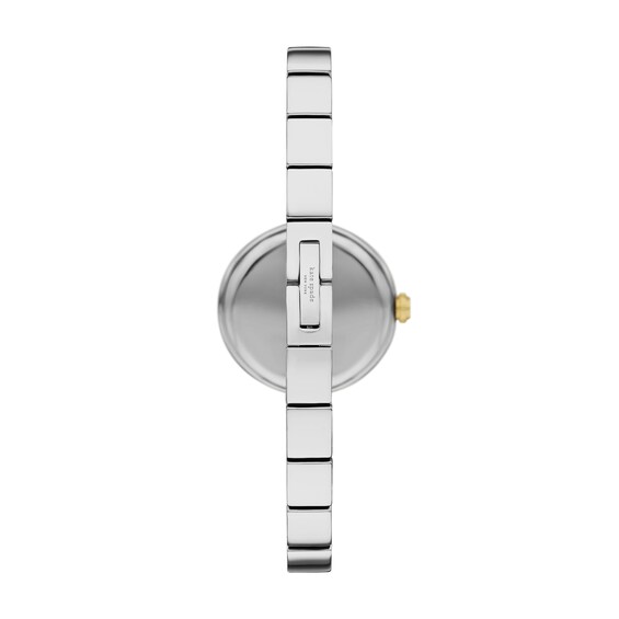 Ladies' Kate Spade Monroe Heritage Bloom Crystal Accent Two-Tone Bangle Watch with White Dial (Model: Ksw1836)