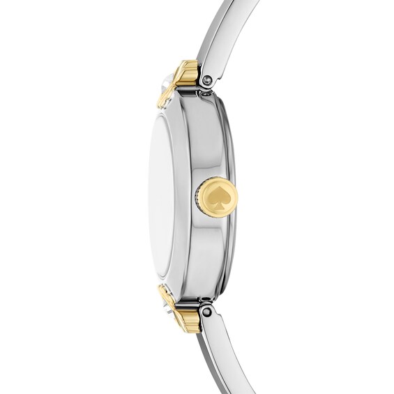 Ladies' Kate Spade Monroe Heritage Bloom Crystal Accent Two-Tone Bangle Watch with White Dial (Model: Ksw1836)