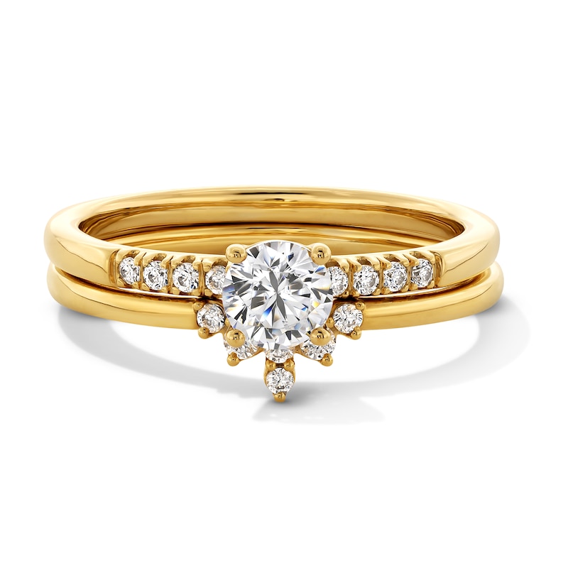 Main Image 1 of 5/8 CT. T.W. Diamond Crown Bridal Set in 14K Gold