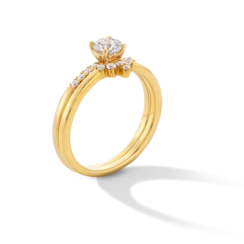 Main Image 3 of 5/8 CT. T.W. Diamond Crown Bridal Set in 14K Gold