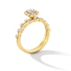 Thumbnail Image 3 of 7/8 CT. T.W. Diamond Cushion Frame Station Shank Bridal Set in 14K Gold