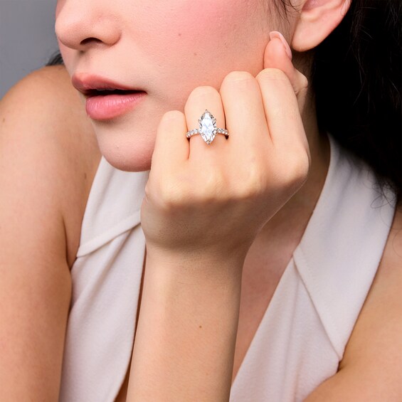 4-1/2 CT. T.w. Marquise-Cut Certified Lab-Grown Diamond Engagement Ring in 14K White Gold (F/Vs2)