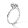 Thumbnail Image 3 of 7/8 CT. T.W. Oval Diamond Quatrefoil Frame Art Deco Engagement Ring in 14K White Gold