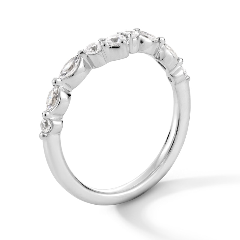 Main Image 2 of 3/8 CT. T.W. Marquise and Round Certified Lab-Grown Diamond Contour Band in 14K White Gold (F/VS2)