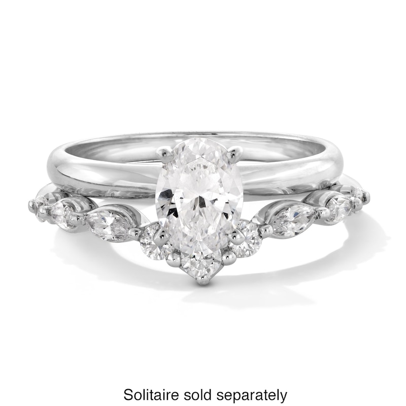 Main Image 3 of 3/8 CT. T.W. Marquise and Round Certified Lab-Grown Diamond Contour Band in 14K White Gold (F/VS2)