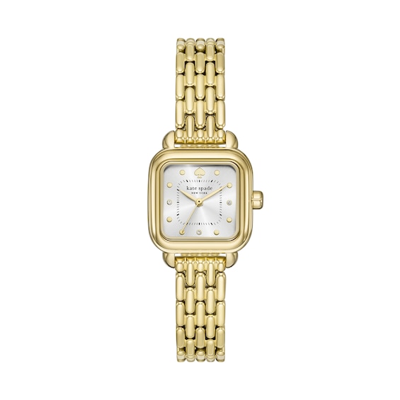 Ladies' Kate Spade Gracie Gold-Tone IP Watch with Square Silver-Tone Dial (Model: Ksw1863)