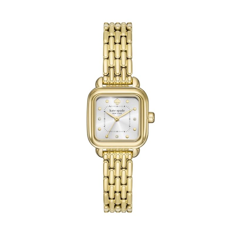 Main Image 1 of Ladies' Kate Spade Gracie Gold-Tone IP Watch with Square Silver-Tone Dial (Model: KSW1863)