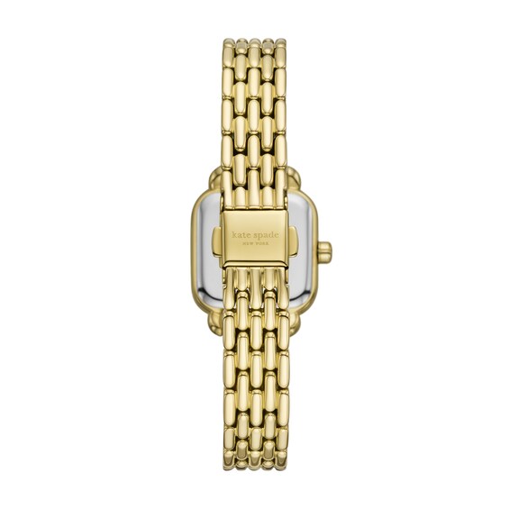 Ladies' Kate Spade Gracie Gold-Tone IP Watch with Square Silver-Tone Dial (Model: Ksw1863)