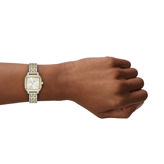 Ladies' Kate Spade Gracie Two-Tone IP Watch with Square Silver-Tone Dial (Model: Ksw1864)