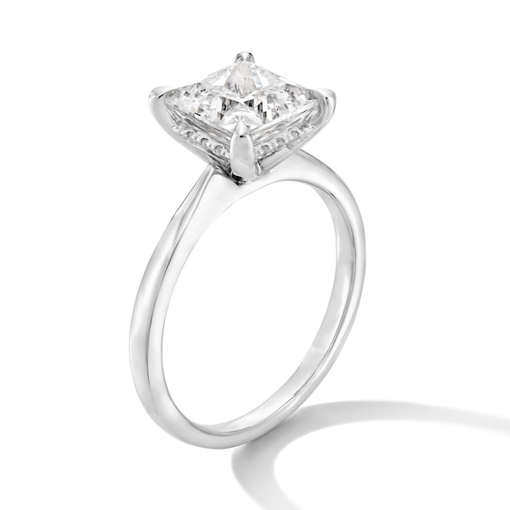 2-1/2 CT. T.w. Princess-Cut Certified Lab-Grown Diamond Solitaire Engagement Ring in 14K White Gold (F/Vs2)