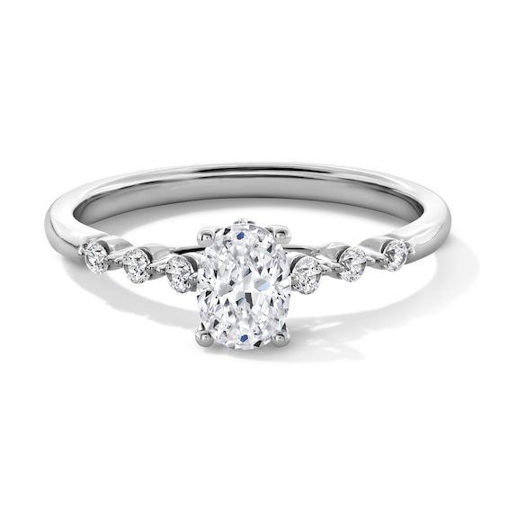 5/8 CT. T.w. Oval Diamond Engagement Ring in 14K White Gold