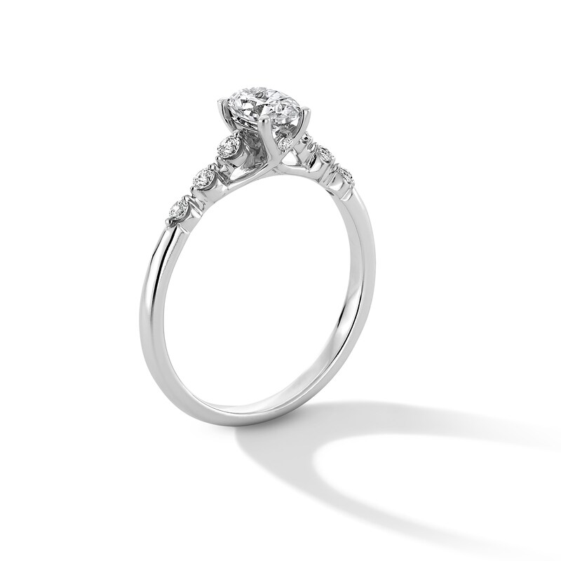 Main Image 3 of 5/8 CT. T.W. Oval Diamond Engagement Ring in 14K White Gold