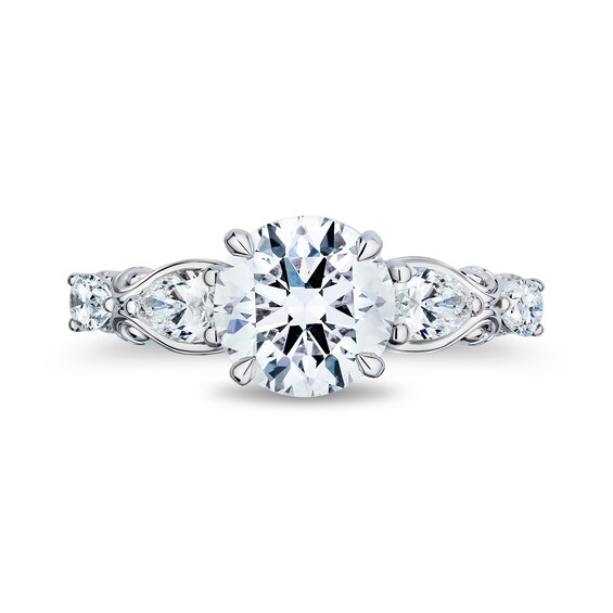 Enchanted Star Ariel 3-3/4 CT. T.w. Certified Lab-Grown Diamond Wave Collar Engagement Ring in 14K White Gold (F/Vs2)