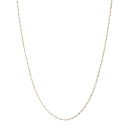 1.1mm Cube Station Necklace in Solid 10K Two-Tone Gold - 18"
