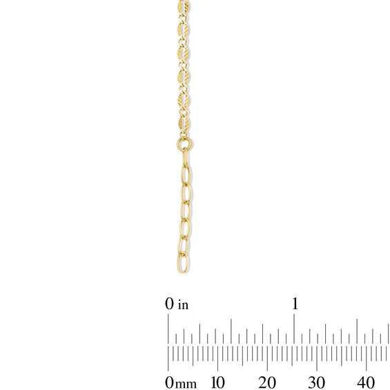 2.37mm Feather Link Chain Anklet in Solid 10K Gold - 10"