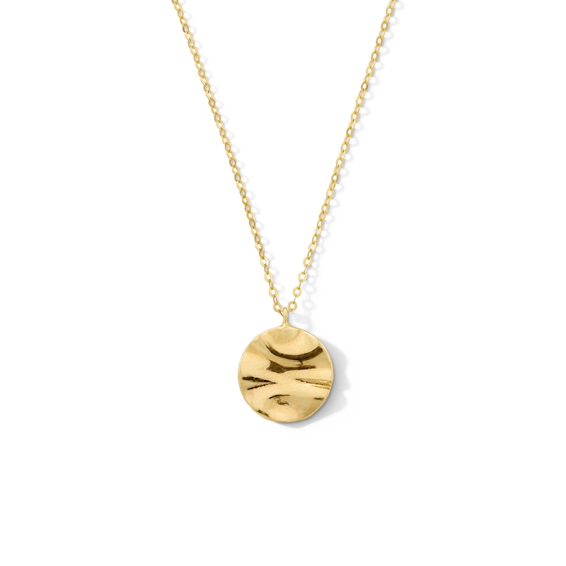 Main Image 1 of Molten Disk Pendant in Solid 10K Gold
