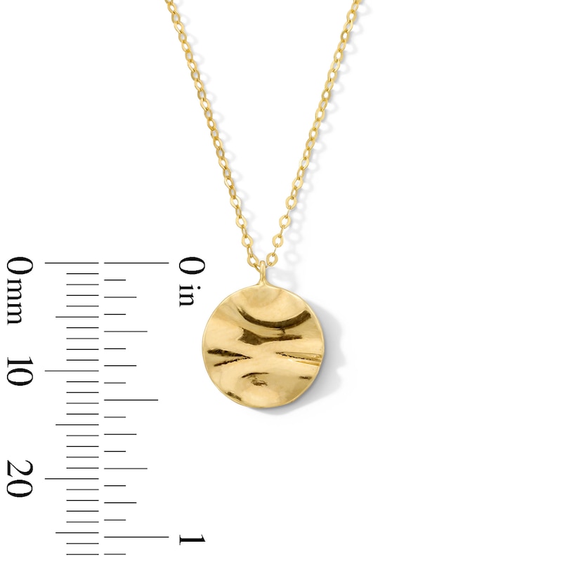 Main Image 4 of Molten Disk Pendant in Solid 10K Gold