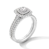 Thumbnail Image 3 of 1 CT. T.W. Diamond Double Cushion Frame Bridal Set in 14K White Gold