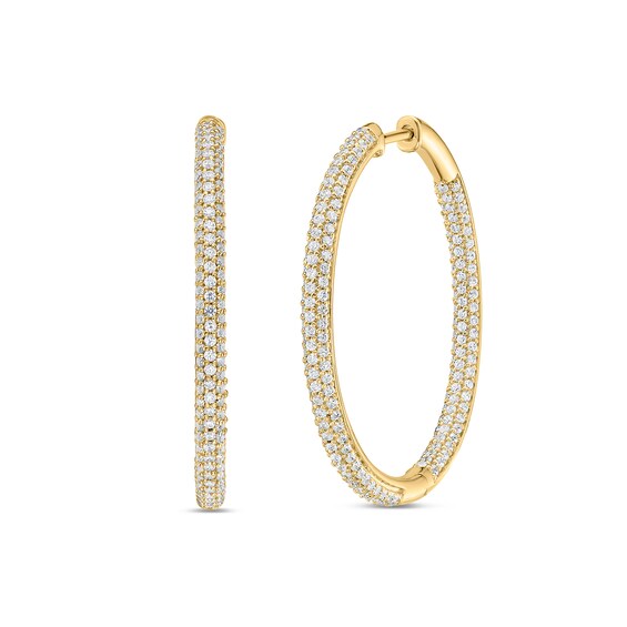 1-1/2 CT. T.w. Certified Lab-Grown Diamond Inside-Out Hoop Earrings in 10K Gold (F/Si2)