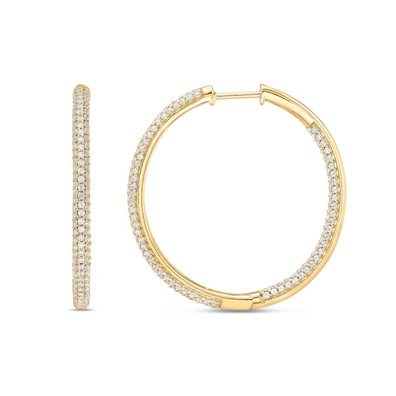 1-1/2 CT. T.w. Certified Lab-Grown Diamond Inside-Out Hoop Earrings in 10K Gold (F/Si2)