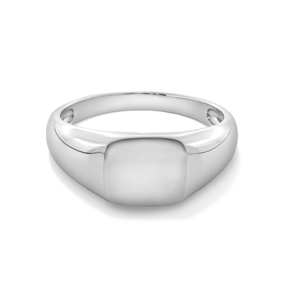Cushion-Shaped Signet Ring in Semi-Solid Sterling Silver