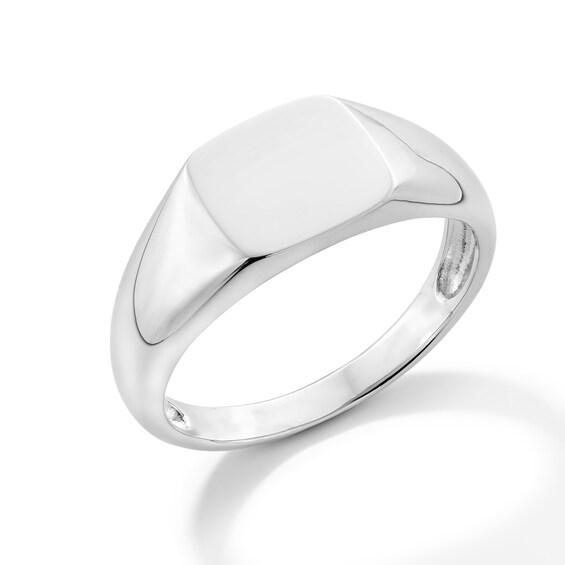 Cushion-Shaped Signet Ring in Semi-Solid Sterling Silver