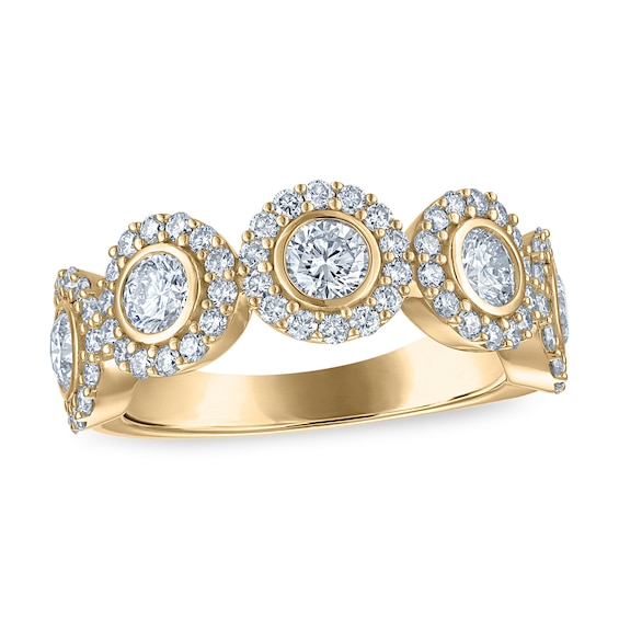 1-1/2 CT. T.w. Certified Lab-Grown Diamond Frame Five Stone Anniversary Band in 10K Gold (F/Vs2)